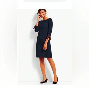 Talbots Navy Blue Dress with Red Accents